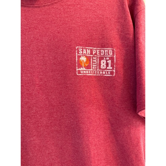 San Pedro Belize BZ 81 Graphic T-Shirt Gildan Ultra Cotton Mens Size Large - Picture 2 of 5